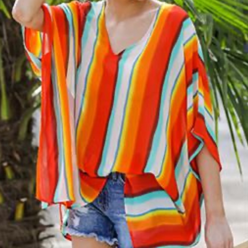 NEW Palms Away Large Sheer Poncho